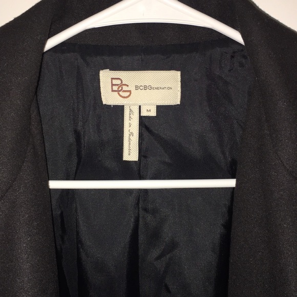 BCBGENERATION Long Black Pleated Peacoat Size M - Picture 3 of 6